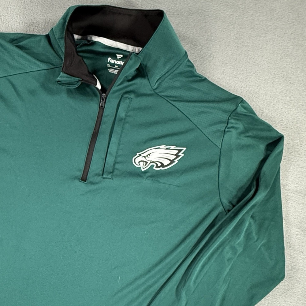 Philadelphia Eagles Sweater Men XL Green Fanatics NFL Pullover Long Sleeve